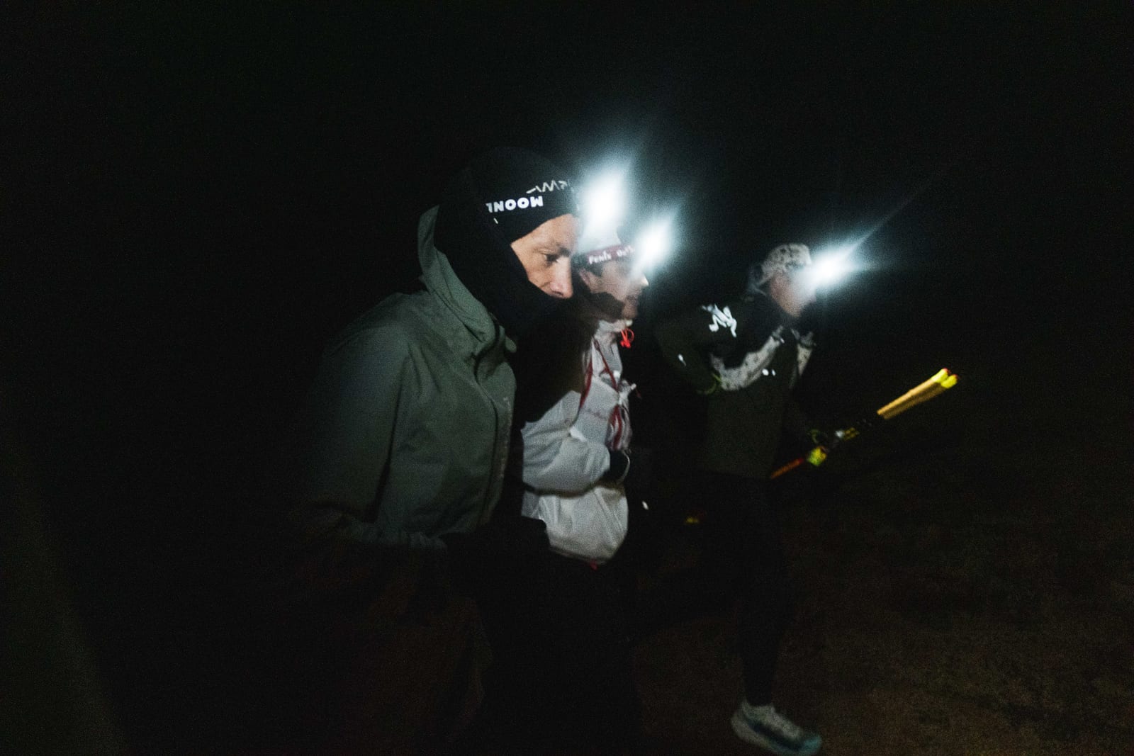 Moving through the dark on a Colorado climb.